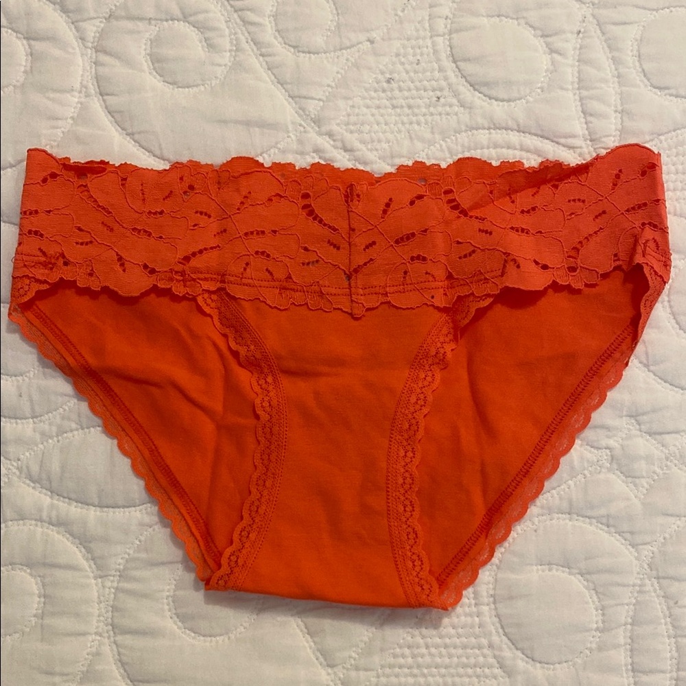 Aerie Lace Trim Orange Panties